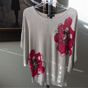 INTERNATIONAL CONCEPTS PETITE P/L  FLOWER SHIRT
